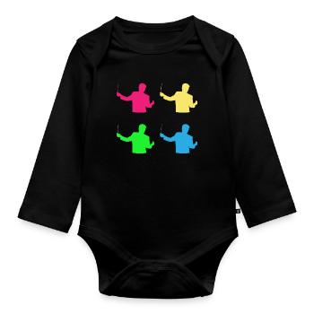 Colored Conductors - Musical Gift - Organic Longsleeve Baby Bodysuit - black - Front