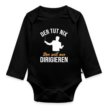 Harmless Conductor - Funny Gift - Organic Longsleeve Baby Bodysuit - black - Front