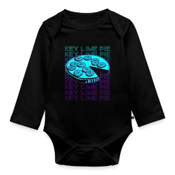 Key Lime Pie Florida Dessert Retro - Organic Longsleeve Baby Bodysuit - black - Front