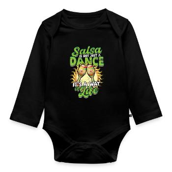 La salsa n’est pas seulement une danse, c’est un mode de vie - Body Bébé bio manches longues - noir - Devant