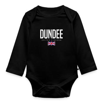 Dundee, United Kingdom - Organic Longsleeve Baby Bodysuit - black - Front