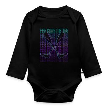 Beinprothesen Amputierte Amputation Retro - Baby Bio-Langarm-Body - Schwarz - Vorne