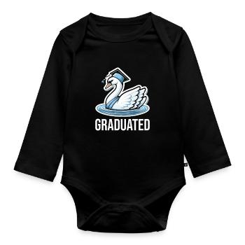 University Graduate Degree Graduate - Organic Longsleeve Baby Bodysuit - black - Front