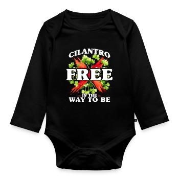 Korianderhasser Cilantro Free Is The Way To be - Baby Bio-Langarm-Body - Schwarz - Vorne
