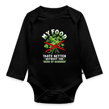 Coriander Coriander Hater - Organic Longsleeve Baby Bodysuit - black - Front