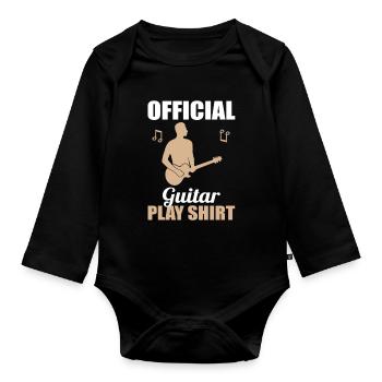 Chemise cadeau officielle du jeu de guitariste - Body Bébé bio manches longues - noir - Devant