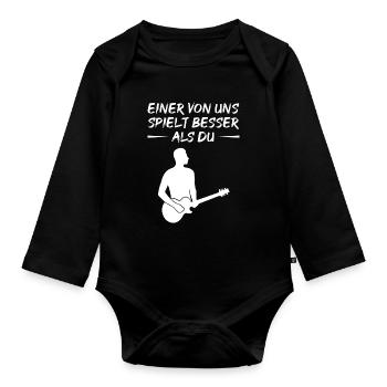 Better Guitarist - Top Cadeau Chemise - Body Bébé bio manches longues - noir - Devant