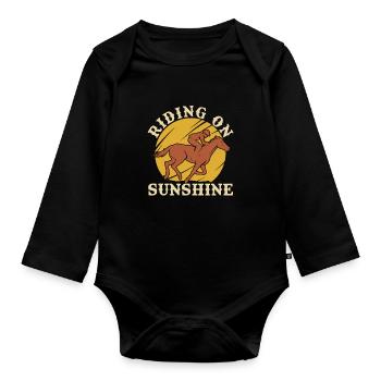 Horse Equestrian Summer - Organic Longsleeve Baby Bodysuit - black - Front