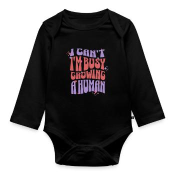 Je n’arrive pas à tomber enceinte Grossesse - Body Bébé bio manches longues - noir - Devant