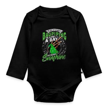Bagpiper Bagpipe Bagpipes - Organic Longsleeve Baby Bodysuit - black - Front