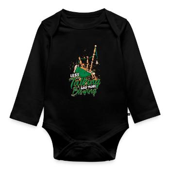 Bagpipes Bagpiper Bagpipe - Organic Longsleeve Baby Bodysuit - black - Front