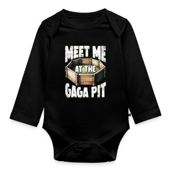 Gagaball Gaga Ball Meet Me At The Gaga Pit - Organic Longsleeve Baby Bodysuit - black - Front