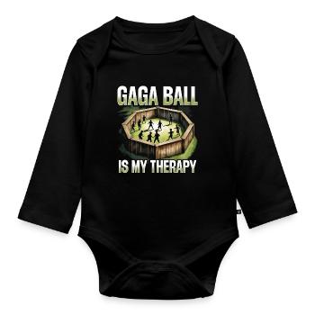 Gagaball Gaga Ball Ballon Chasseur - Body Bébé bio manches longues - noir - Devant