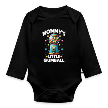Chewing Gumball Machine Mommy's Little Gumball - Organic Longsleeve Baby Bodysuit - black - Front