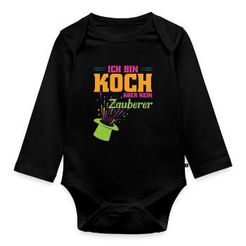 Koch Beruf Küchenchef Geschenk - Baby Bio-Langarm-Body - Schwarz - Vorne