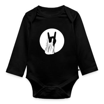 Fourchette en métal - Silhouette - Heavy Metal Cats - Body Bébé bio manches longues - noir - Devant