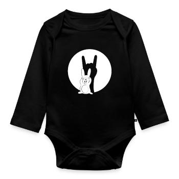 Fourchette en métal - Musique - Heavy Metal Bunny Silhouette - Body Bébé bio manches longues - noir - Devant