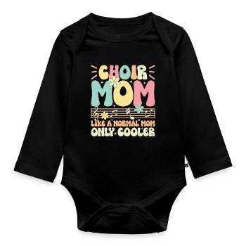 Maman De Chorale Comme Une Maman Normale Groovy Chanteur Chantant - Body Bébé bio manches longues - noir - Devant