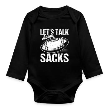 Let's Talk About Sacks - Organic Longsleeve Baby Bodysuit - black - Front