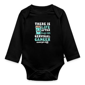 Sensibilisation au cancer du col de l’utérus : la vie après le diagnostic - Body Bébé bio manches longues - noir - Devant