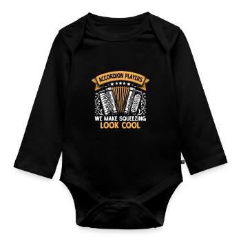 Joueurs d’accordéon que nous rendons pressant look cool acco - Body Bébé bio manches longues - noir - Devant