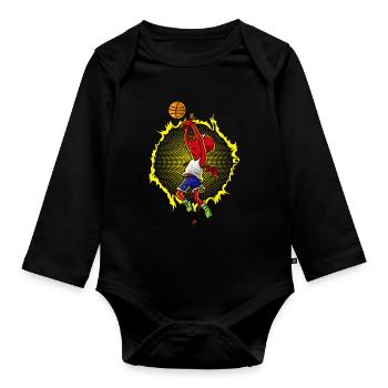The Devil Plays Basketball - Organic Longsleeve Baby Bodysuit - black - Front