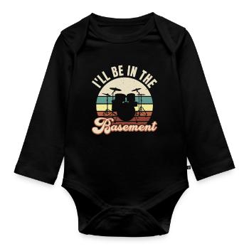 ICH WERDE IM KELLER SEIN - Baby Bio-Langarm-Body - Schwarz - Vorne