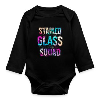Stained Glass Artist Stained Glass Squad - Organic Longsleeve Baby Bodysuit - black - Front