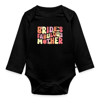 fabuleuse mère de la mariée groovy nuptiale douche maman - Body Bébé bio manches longues - noir - Devant