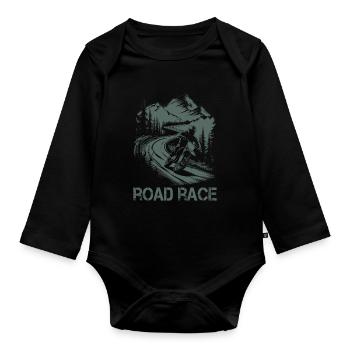 Motorcycle Motocross Motorsport Road Race - Organic Longsleeve Baby Bodysuit - black - Front
