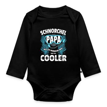 Schnorcheln Schnorchler Taucher Tauchen Schnorchel - Baby Bio-Langarm-Body - Schwarz - Vorne