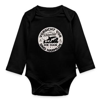 Schnorcheln Spruch Schnorchler & Taucher Schnorche - Baby Bio-Langarm-Body - Schwarz - Vorne
