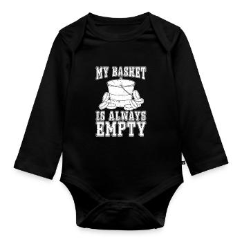 Ice Hockey Goalkeeper Goalkeeper Puck - Organic Longsleeve Baby Bodysuit - black - Front