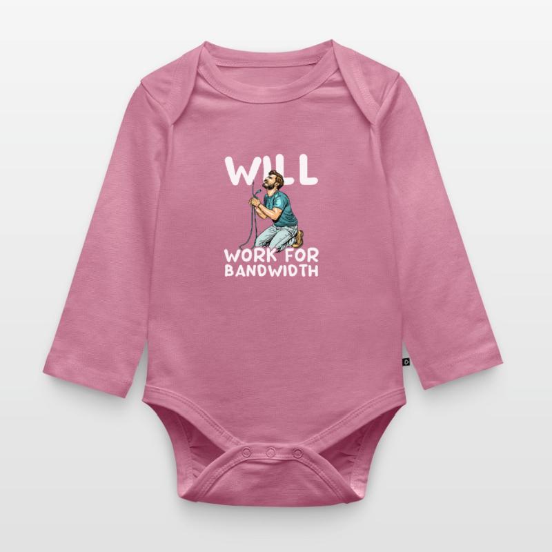 Network Engineering Will Work for Bandwidth Organic Longsleeve Baby Bodysuit