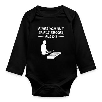 Xylophone Champion Challenger Gift - Organic Longsleeve Baby Bodysuit - black - Front