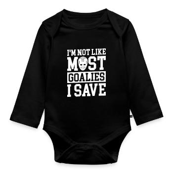 Gant de gardien de but de hockey sur glace Rondelle d’économie - Body Bébé bio manches longues - noir - Devant
