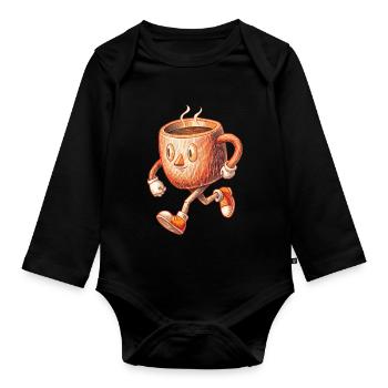 KAFFEE - Baby Bio-Langarm-Body - Schwarz - Vorne