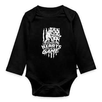 Hurling Sticks in Hands Hearts in the Game - Organic Longsleeve Baby Bodysuit - black - Front