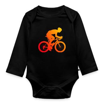 Cyclisme sur route pour femmes Vélo de route Cycliste sur route - Body Bébé bio manches longues - noir - Devant