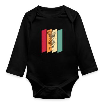 Badminton Federball Its In My Dna - Organic Longsleeve Baby Bodysuit - black - Front