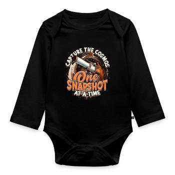 Astrofotografie Capture The Cosmos - Baby Bio-Langarm-Body - Schwarz - Vorne