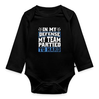 Fußballtrainer In My Defense - Baby Bio-Langarm-Body - Schwarz - Vorne