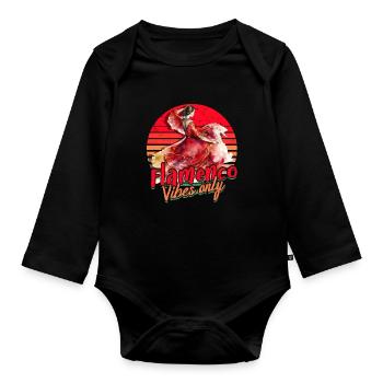 Ambiance flamenco uniquement - Body Bébé bio manches longues - noir - Devant