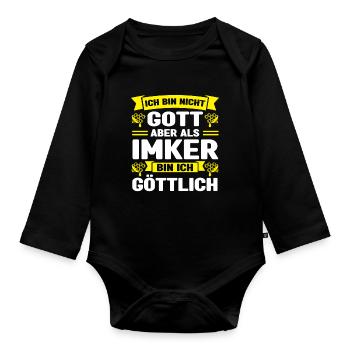 Imker Bienen Imkern Geschenk - Baby Bio-Langarm-Body - Schwarz - Vorne