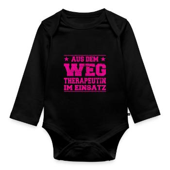 Aus dem Weg Therapeutin im Einsatz Design - Baby Bio-Langarm-Body - Schwarz - Vorne