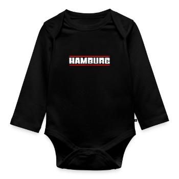 Hamburg - Organic Longsleeve Baby Bodysuit - black - Front