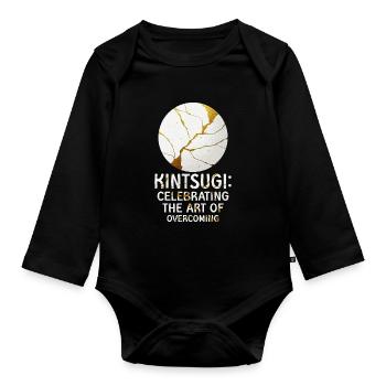 Kintsugi Celebrating The Art Of Overcoming - Organic Longsleeve Baby Bodysuit - black - Front