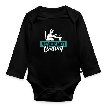 Développeur, Codeur, Programmeur - Body Bébé bio manches longues - noir - Devant