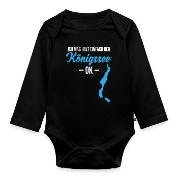 Königssee, simply great - To be clear! - Organic Longsleeve Baby Bodysuit - black - Front