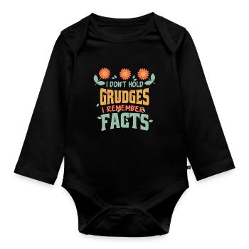 Je n’ai pas de rancune, je me souviens des faits - Body Bébé bio manches longues - noir - Devant